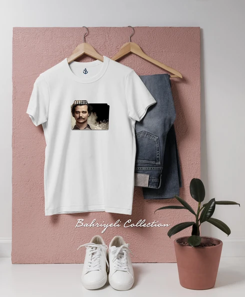 Oversize narcos pablo escobar Tasarımlı Unisex T-Shirt - Resim 3