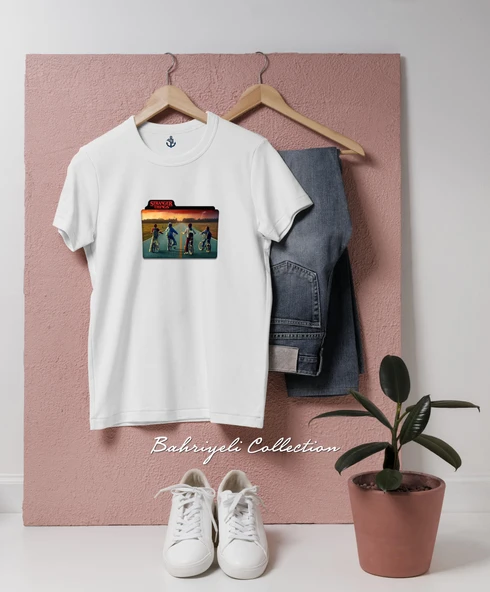 Oversize San Diego Comic-Con Stranger Things Tasarımlı Unisex T-Shirt - Resim 7