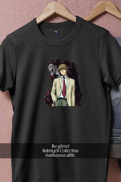 Oversize Light Yagami Ryuk Death Note Anime,  Tasarımlı Unisex T-Shirt - Resim 11
