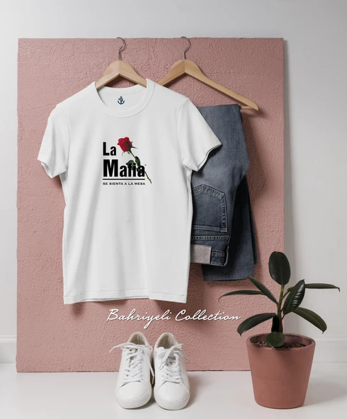 Oversize Table La Mafia Se Sienta Tasarımlı Unisex T-Shirt - Resim 3