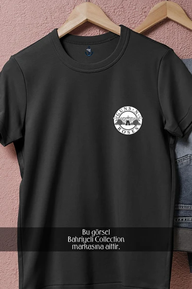 Oversize Guns N' Roses Simple Logo Cep Tasarımlı Unisex T-Shirt - Resim 5