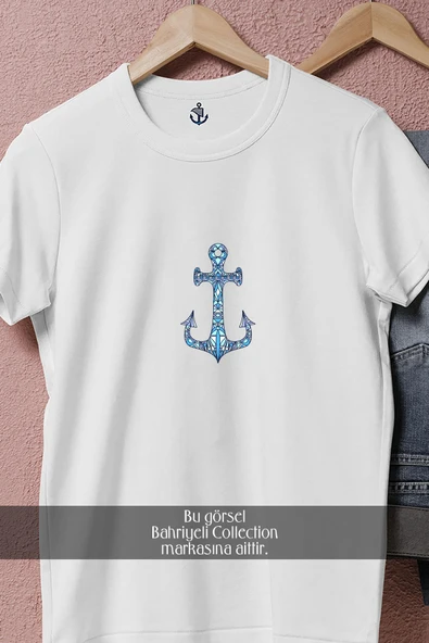 Oversize Denizci Çapa Ve Anchor  Tasarımlı Unisex T-Shirt - Resim 2