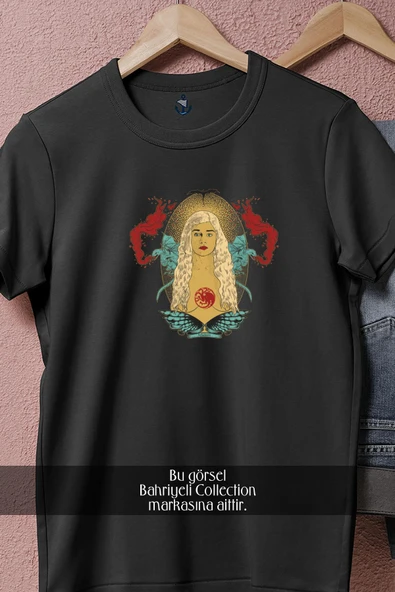 Oversize Game Of Thrones Daenerys Targaryen  Tasarımlı Unisex T-Shirt - Resim 5