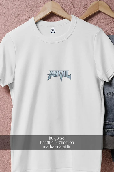 Oversize Anvil Logo  Tasarımlı Unisex T-Shirt - Resim 8