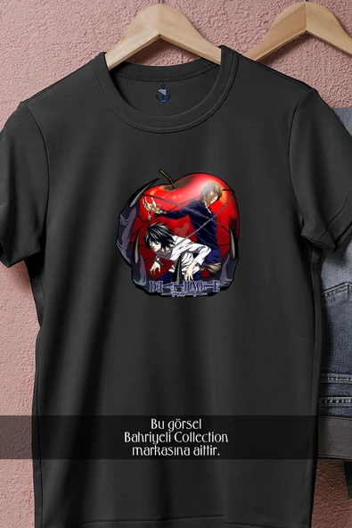 Oversize Light Yagami Ryuk Death Note  Tasarımlı Unisex T-Shirt - Resim 5