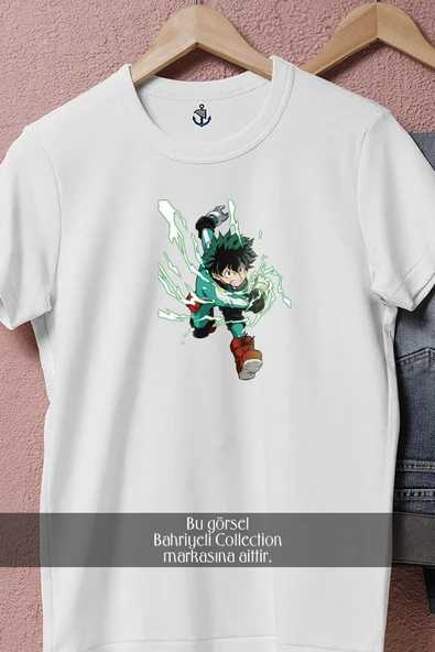 Oversize My Hero Academia Anime Manga Bones  Tasarımlı Unisex T-Shirt - Resim 8