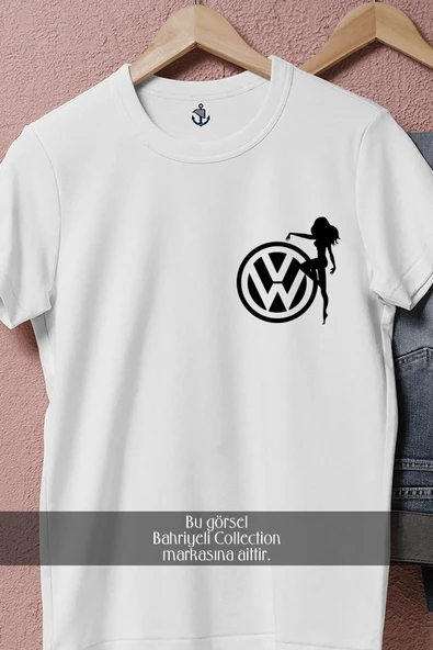 Oversize Vw - Volkswagen Ve Kız Cep Tasarımlı Unisex T-Shirt - Resim 8