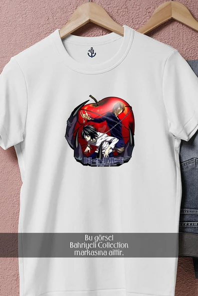 Oversize Light Yagami Ryuk Death Note  Tasarımlı Unisex T-Shirt - Resim 8