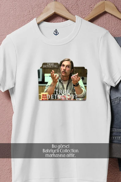 Oversize True Detective, Season 2 Matthew  Tasarımlı Unisex T-Shirt - Resim 2