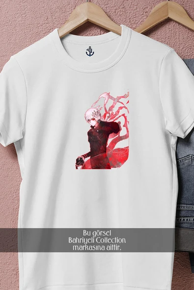 Oversize Tokyo Ghoul Anime Ken Kaneki Manga  Tasarımlı Unisex T-Shirt - Resim 2