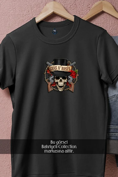Oversize Guns N' Roses Kuru Kafa  Tasarımlı Unisex T-Shirt - Resim 5