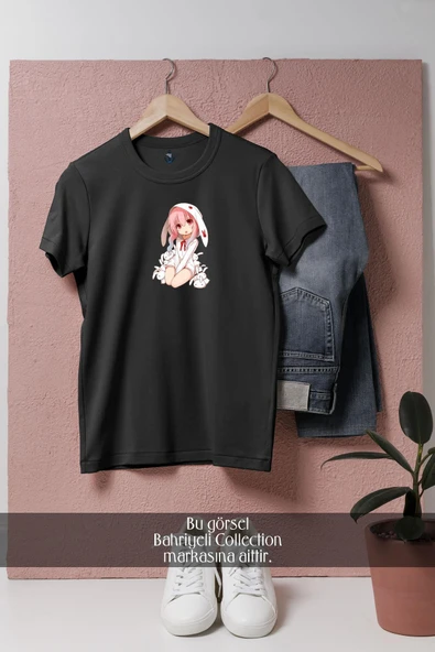 Oversize Anime Kawaii Female Chibi  Tasarımlı Unisex T-Shirt - Resim 4