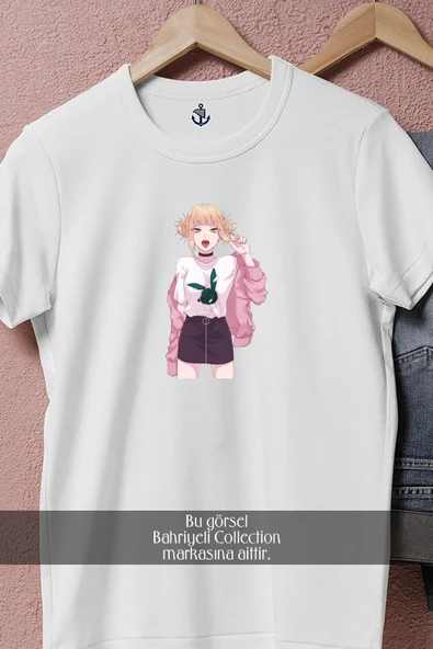 Oversize My Hero Academia Toga Anime Desktop  Tasarımlı Unisex T-Shirt - Resim 8
