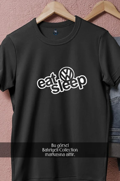 Oversize Vw - Volkswagen Eat Sleep  Tasarımlı Unisex T-Shirt - Resim 11