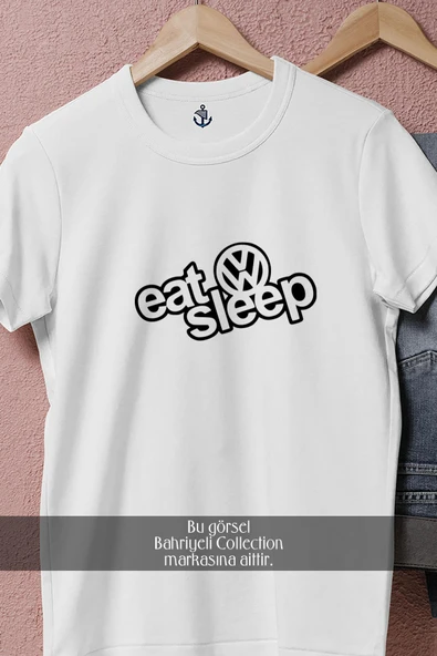 Oversize Vw - Volkswagen Eat Sleep  Tasarımlı Unisex T-Shirt - Resim 8