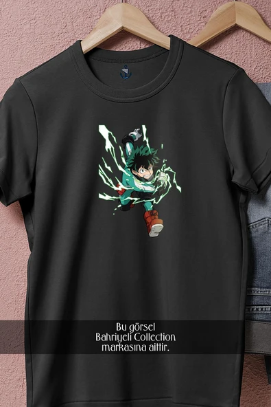 Oversize My Hero Academia Anime Manga Bones  Tasarımlı Unisex T-Shirt - Resim 11