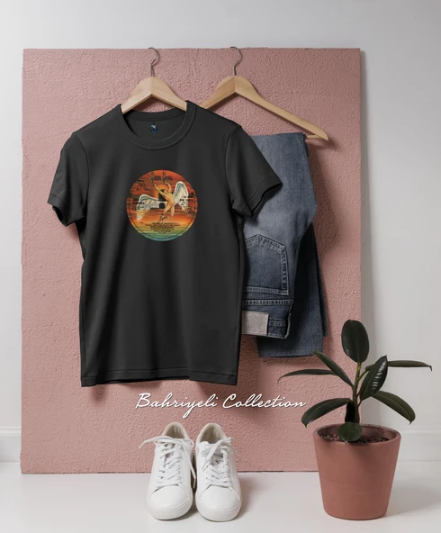 Oversize Led Zeppelin Swan Song Records  Tasarımlı Unisex T-Shirt - 2