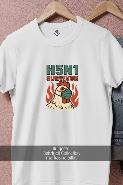 Oversize H5n1 Survivor (2)  Tasarımlı Unisex T-Shirt - Resim 8
