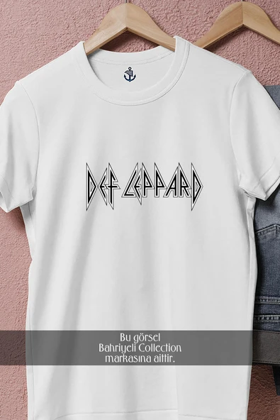 Oversize Def Leppard Logo(2)  Tasarımlı Unisex T-Shirt - Resim 2