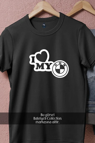Oversize I Love My Bmw  Tasarımlı Unisex T-Shirt - Resim 5