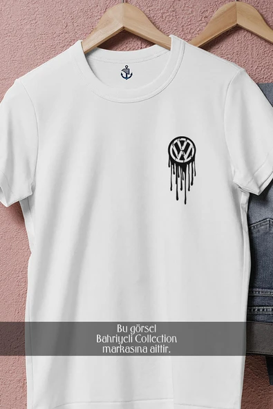 Oversize Vw - Volkswagen Logo 2 Cep Tasarımlı Unisex T-Shirt - Resim 2