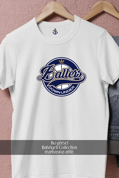 Oversize Logo United States Basketball Down Under  Tasarımlı Unisex T-Shirt - Resim 8