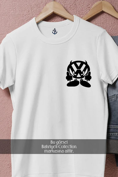 Oversize Vw - Volkswagen Karakter Cep Tasarımlı Unisex T-Shirt - Resim 8