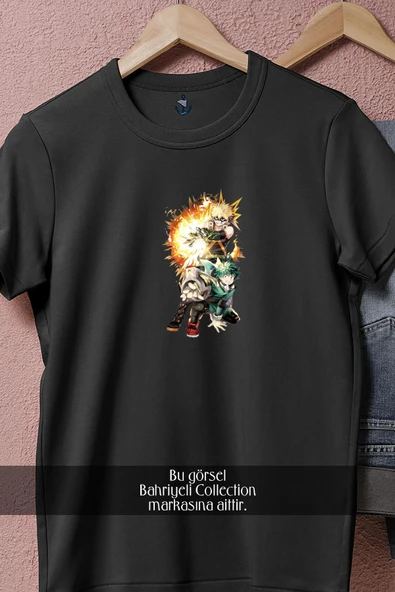Oversize My Hero Academia Katsuki Bakugou  Tasarımlı Unisex T-Shirt - Resim 5