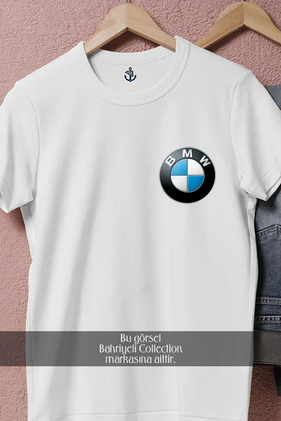 Oversize Bmw Logo Cep Tasarımlı Unisex T-Shirt - Resim 2