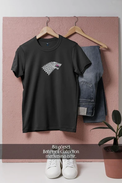 Oversize House Stark Winter Is Coming Logo  Tasarımlı Unisex T-Shirt - Resim 4