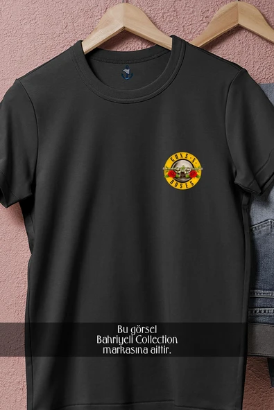 Oversize Guns N' Roses Logo  Cep Tasarımlı Unisex T-Shirt - Resim 11