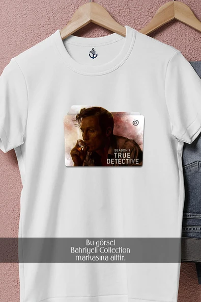 Oversize True Detective Matthew  Tasarımlı Unisex T-Shirt - Resim 2