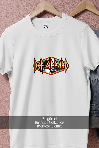 Oversize Def Leppard Logo(7)  Tasarımlı Unisex T-Shirt - Resim 8