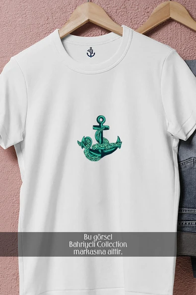 Oversize Denizci Çapası  Anchor  Tasarımlı Unisex T-Shirt - Resim 8