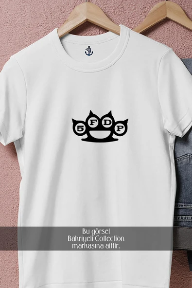 Oversize Five Finger Death Punch Logo  Tasarımlı Unisex T-Shirt - Resim 8