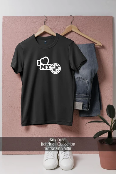 Oversize I Love My Bmw  Tasarımlı Unisex T-Shirt - Resim 4