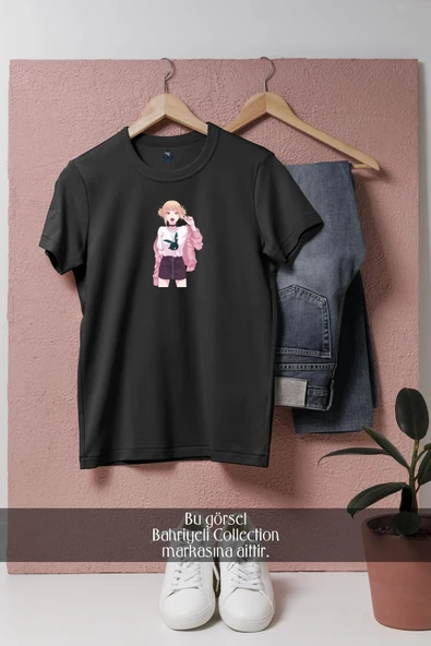 Oversize My Hero Academia Toga Anime Desktop  Tasarımlı Unisex T-Shirt - Resim 4