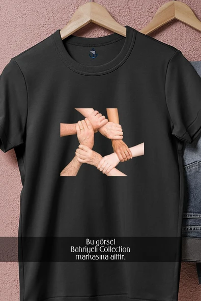 Oversize Takım Oyunu  Tasarımlı Unisex T-Shirt - Resim 5