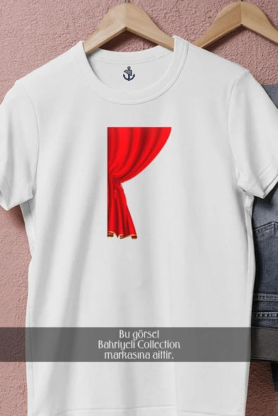 Oversize Tiyatro Perdesi Sahne  Tasarımlı Unisex T-Shirt - Resim 5