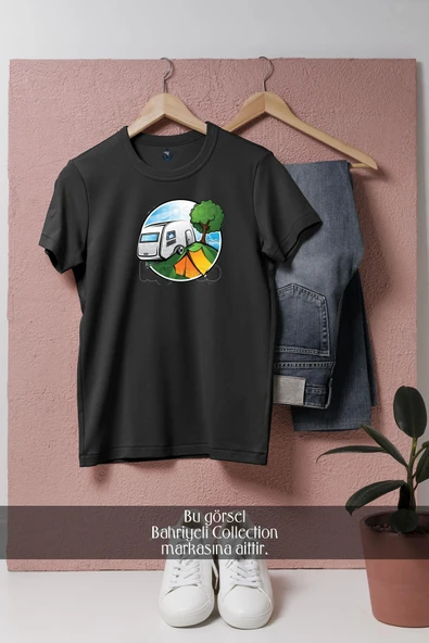Oversize Caravan Campervans  Tasarımlı Unisex T-Shirt - Resim 7