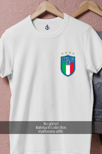 Oversize İtalya Ulusal Futbol Takımı Cep Tasarımlı Unisex T-Shirt - 8
