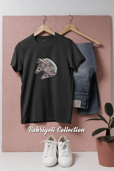 Oversize Millennium Falcon Star Wars  Tasarımlı Unisex T-Shirt - Resim 7