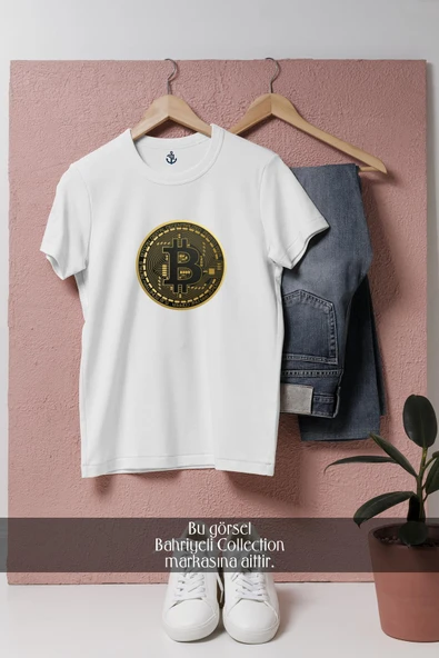 Oversize Bitcoin  Tasarımlı Unisex T-Shirt - Resim 7