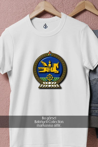 Oversize Emblem Of Mongolia Coat Of Arms  Tasarımlı Unisex T-Shirt - Resim 8