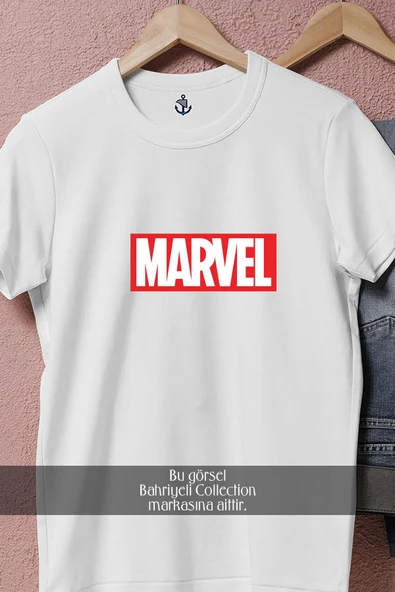 Oversize Marvel  Tasarımlı Unisex T-Shirt - Resim 2