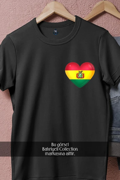 Oversize Flag Of Bolivia Cep Tasarımlı Unisex T-Shirt - Resim 11