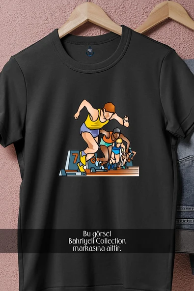 Oversize Athletics Olympic Sports Competition  Tasarımlı Unisex T-Shirt - Resim 5