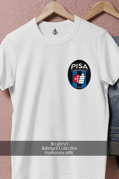 Oversize A C  Pisa Futbol Klüp Cep Tasarımlı Unisex T-Shirt - Resim 8