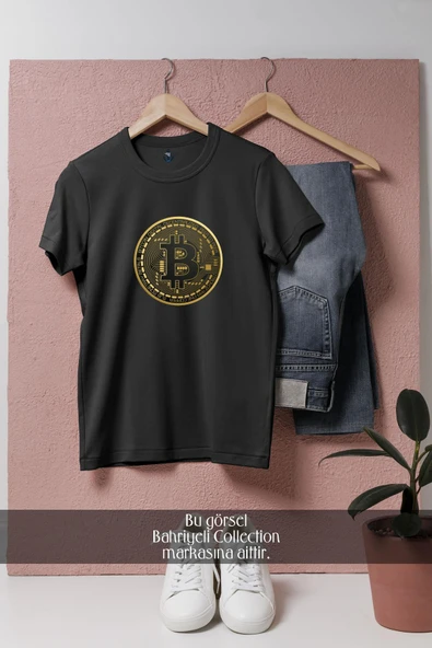 Oversize Bitcoin  Tasarımlı Unisex T-Shirt - Resim 10