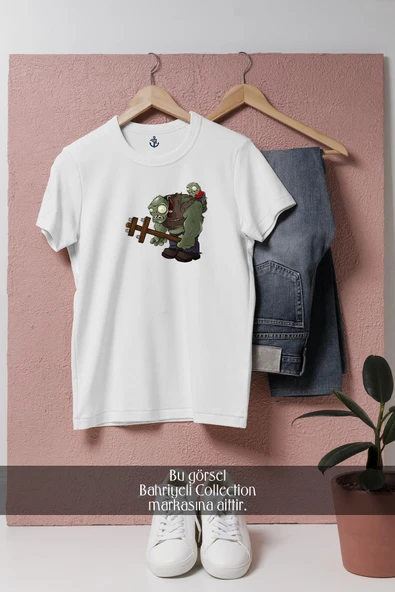 Oversize Giant Zombie İllustration, Plants Vs  Zombies  Tasarımlı Unisex T-Shirt ürün görseli